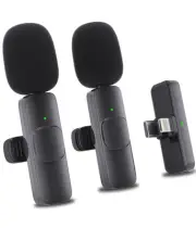 Wireless Lavalier Lapel Microphone for iPhone iPad: 2 Clip on Microphones for...
