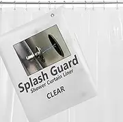 Short Clear Shower Curtain Liner 66 Inch Length, Heavy Duty Plastic Shower Curtain with Magnets 72 x 66 Inches Long, Clear, 72x66
