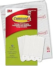 Command Picture Hanging Strips, White, X-Large, 10 Pairs (20 Strips) - for Pictures, Frames, Mirrors, Wall Decor - Damage Free Hanging