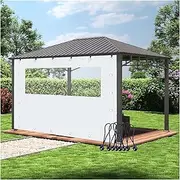 Heavy Duty Clear PVC Tarpaulin Panel with Grommets Waterproof Customizable for Patio Gazebo (5x2.5m/16.4x8.2ft)