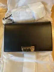 Zac Zac Posen Earthette Leather Wristlet Clutch Women's Black NWT $188