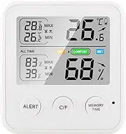 High Precision Magn Thermometer Hygrometer Digital Thermo-Hygrometer with Screen ℃/℉ Switchable All-Time/24-Hour Mum Mum Tempe Ure H Dity Comfort Reminder Function White White White