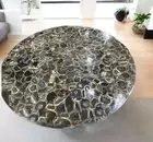 Black Agate Table, Geode Coffee Table, Handmade Table, Stone Side Table Decor