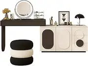 Professional Makeup Artist Recommended Dressing Table,with 360° Ring Light Mirror Waterproof Tabletop Cosmetics Classification Storage