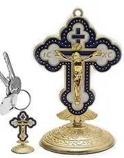 Religious Nativity Ornaments - Metal Christmas Christian Tabletop Decor | Crafts Decoration with Stable Base for Bedside Table, Christmas Tree, Desk, Bookshelf