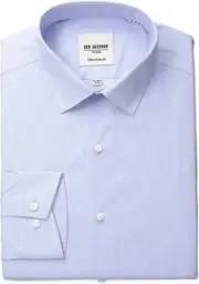 Men's Ben Sherman Tailored Slim Fit Polka Dot Light Blue Dress Shirt 16" 32/33
