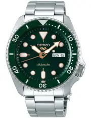 [Seiko] 5 Sports Automatic 42.5mm Green Dial Silver Watch SRPD63K