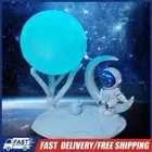 Astronaut Moon Night Light Rechargeable Spaceman Ornaments Stepless Dimming (C)