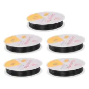 5pcs 0.6mm Elastic String Craft DIY Making Stretchy Cord Thread TPU, Black