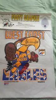 WEST COAST EAGLES JOHN WORSFOLD SIGNED FOOTY GRAPHIX WEG COA RARE TO FIND