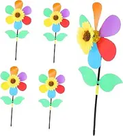 CLISPEED 5pcs Colorful Plastic Windmills Durable DIY Lawn Wind Spinners for Garden Decor Safe for Eye Catching Outdoor for Festivals and Celebrations