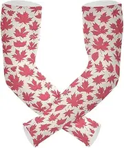 Amooorous Red Maple Leaf cooling tattoo cover up UV protection sleeve women for garden working anti-snag cubre brazos