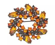 NAPIER Gold Tone Wreath Brooch Pin Fall - New! Boxed!