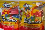 Lot of 2 Kiddy Dough - Mini Dough Factory - Clean, Non-Toxic 3+