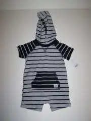 Carter's Boys One Piece Outfit with Hood Handsome Multicolor Stripe Size 18M NWT