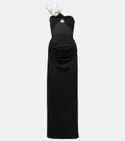 [Magda Butrym] Magda Butrym Ruffled cutout one-shoulder gown AU 12 black