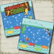 HOOKED ON FISHING - NPM - 2 Premade Scrapbook Pages - EZ Layout 2533