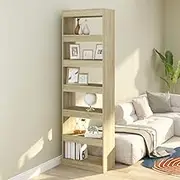 Book Cabinet/Room Divider Sonoma Oak 60x30x198 cm, Home Office Shelving