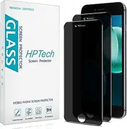 HPTech (2 Pack) Privacy Screen Protector Designed for iPhone SE 3, SE 2022, iPhone SE 2, SE 2020 4.7-inch Anti-Spy Tempered Glass, Anti Scratch, Bubble Free