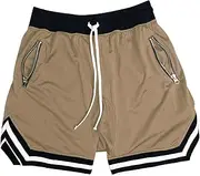 [DIOTSR] Mens Mesh Basketball Shorts Running Athletic Gym Workout Shorts with Zip Pocket