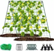 A-Shape Garden Cucumber Trellis, Heavy Duty Garden Trellis, Metal Raised Garden