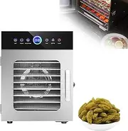 Food Dehydrator, 8 Tray Dehydrator(7.7 * 11in), 0.5-24 Hour Timer,30-90℃ Temperature Control, Led Display,Stainless Steel, Suitable for Fruits, Vegetables, Pet Treats,Ingredients Not Included