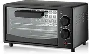 4 Slice Small Toaster Countertop Oven, Stainless Steel Retro Compact Design, Multifunction with 60 Minute Timer, Baking, Grilling, Toast