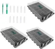 BAZEITFLOW 3sets Multi-Function Sprouting Box Tray for Gardening for Flowers Vegetables and Material for Easy Planting and