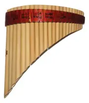 22 Pipes Panflute Natural Bamboo Nazca Lines Designs Case Included From Peru