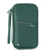 RFID Block Waterproof Travel Passport Credit ID Wallet Document Organizer Bag Purse Case Card Holder-Green