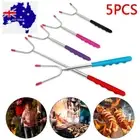 5pcs Telescoping BBQ Fork Roasting Sticks Marshmallow Roasting Sticks Skewers AU