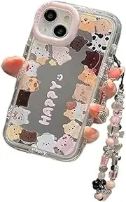 Cute Mirror Cat Phone Case for IPhone 15 14 13 12 11 Pro Max XS XR XS Max Soft Bumper Silicone with Lanyard (Color : 2, Size : for iPhone XR)