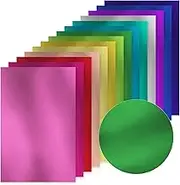 Whaline 28 Sheets 14 Assorted Colors Glitter Card Stock Papers Metallic Foil Scrapbook Papers Mirror DIY Art Craft Papers for Card Scrapbook Making School Office Home Holiday Party Decor Supplies
