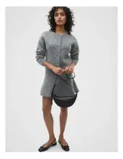 [Seed Heritage] Lofty Cropped Button Cardigan in Wolf Marle