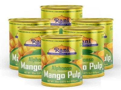 Rani Mango Pulp Puree (Makes Mango Lassi Shakes) Alphonso Sweetened 30oz (6pk)