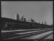 Photo:Oklahoma City, Oklahoma. Pullman cars and city skyline