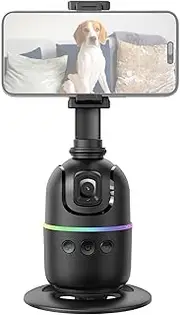 Andoer 360° Car Face Tracking Gimbal Car Tracking Phone Holder Smart Selfie Gimbal Stabiliser Robot Cameraman Gesture Control with Quick Release Phone Clamp for Vlog Live Streaming