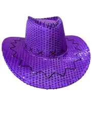 Purple Cowboy Sequins Hat