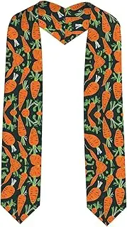 [SKKNT] Happy Carrot Seamless Pattern Print Graduation Shawl Stole For Academic Commencements Honor Sash Congratulations Gift