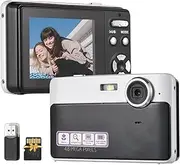 1080P Digital Camera 48MP Pocket Digital Video Camera 2.4 Inch Screen Auto Focus 16X Digital Built-in Battery with 32GB TF Card USB Card Reader Birthday Teens Students Friends Black
