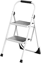 2 Step Ladder,Folding Step Stool with Handrail,Portable Iron Step Stool,Folding Herringbone Ladder,Portable Household Ladder,for Household,Office,Garage