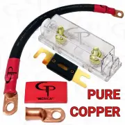 100 AMP ANL Fuse Holder INLINE Block BATTERY INSTALL KIT 1/0 AWG GAUGE COPPER BR