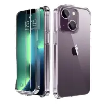 iPhone 14/iPhone 13 Case 6.1 Inch with 2 x Tempered Glass Screen Protector clear