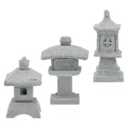 3pcs Micro Landscape Ornaments Zen Garden Pagoda Figurine Sandstone Statue