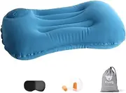 JZS Inflatable Travel Pillow, Compressible Camping Pillow for Neck Lumbar Support, Comfortable Neck Head Support Pillow for Camping Hiking(Blue)