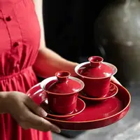 在飛比找樂天市場購物網優惠-蓋碗茶具陶瓷功夫茶具敬茶碗三才蓋碗茶杯