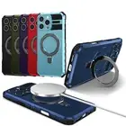 Magnetic Case For iPhone 16 15 14 13 Pro Max Wireless Charging Ring Holder Cover