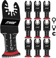[JTWEB] Japanese Tooth Oscillating Saw Blades Wood, 10PCS Arc Edge Multi Tool Blades for Wood, Plastic, Power Oscillating Tool Blade Multitool Blades Kits Sharpener Universal Fit Dewalt Milwaukee Ryobi