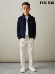 Reiss Ecru Brighton 3-9 yrs Relaxed Elasticated Trousers with Turn-Ups (D85489) | $75