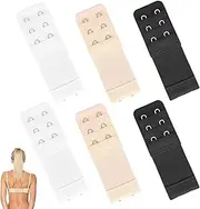 [MZOYOURO] Women's Bra Extender 3 Hooks Bra Extender 3 Rows Stretch Underwear Extension Buckle Extension Strap Pregnancy Accessories6 Pieces